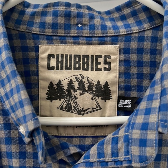Chubbies Mens Blue Plaid Shirt XXL - Picture 2 of 9